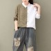 Cotton And Linen Shirt Horizontal Stripes Splicing Straight Long Sleeve Spring Autumn Blouse High Street 2020 Women FZ2330