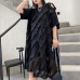 Fashion Korean Solid Color Party Dress For Kids Fashionable Large Size 2020 Women Short Sleeve Dresses For Girls