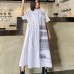 Streetwear Loose Dress 2020 Women Casual Summer Turn Down Collar Ankle Length A Line Thin Sexy Vintage Long Dress