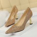 2020 Women 7.5cm High Heels Plus Size 43 Stripper Glitter Scarpins Luxury Pumps Stiletto Wedding Bridal Gold Silver Fetish Shoes