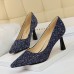 2020 Women 7.5cm High Heels Plus Size 43 Stripper Glitter Scarpins Luxury Pumps Stiletto Wedding Bridal Gold Silver Fetish Shoes