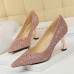 2020 Women 7.5cm High Heels Plus Size 43 Stripper Glitter Scarpins Luxury Pumps Stiletto Wedding Bridal Gold Silver Fetish Shoes