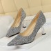 2020 Women 7.5cm High Heels Plus Size 43 Stripper Glitter Scarpins Luxury Pumps Stiletto Wedding Bridal Gold Silver Fetish Shoes