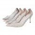 Rivet Women PVC Clear Transparent Pumps Perspex Heel Stilettos High Heels Point Toes Shoes Ladies Party Dress Shoes
