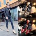 Women Pumps Fashion Ladies Rhinestone High Heels Shoes Soft Leather Heels Shoes Woman Pointed Toe Non Slip Brand Plus Size 42